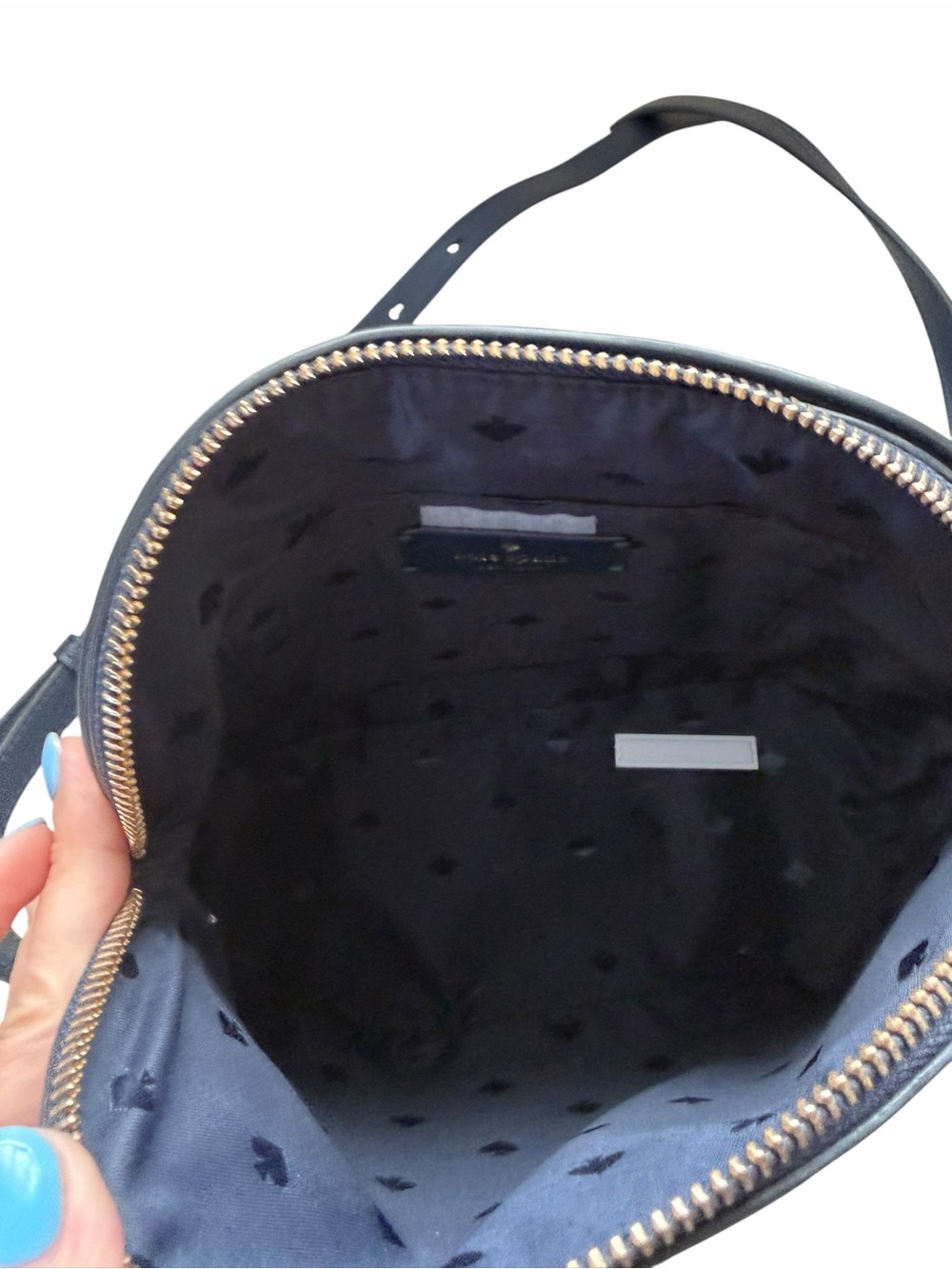 🍋 Kate Spade Sylvia Lemon Zest Dome Crossbody NWT 🍋 Navy - Picture 4 of 5